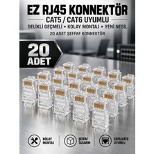 Pemberton RJ45 CAT5CAT6 / 20 Adet Ethernet Internet Kablo Soketi Konnektörü 8P8C RJ45 Jack Uç / Utp Jak