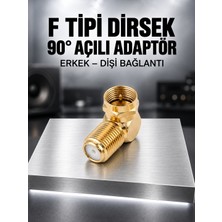 1 Adet Gold L Tipi F Konnektör Koaksiyel Kablo Metal Bağlantı Aparatı