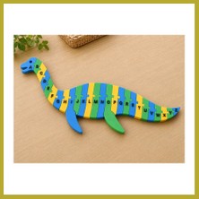 Bezos 3D Baskı Dinozor Şeklinde Alfabe Puzzle - A-Z Harf Eşleştirme Oyuncağı Bcks