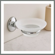 Bezos Banyo Katı Sabunluk - Plastik, Krom Metal Tutacaklı Mmbz