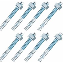 Klipsli Çelik Dübel M10X90 mm 8 Adet Set Dayanıklı Metal Gövde Beton Tuğla Taş Güvenli Sabitleme