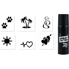 Romantik Modeller Spray Tattoo Geçici Dövme Yapma Seti Siyah Sprey Dövme