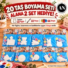 Arnur Company 20+2 Hediye / Toplu Etkinlik / Dıy Seti / Taş  Boyama Seti /22 Figür / 22 Fırça / 66 Boya / Okul ve Grup Etkinlikleri / Toptan Alım/ Dıy Seti / Grup Boyama Etkinlikleri / Çocuk Hobisi
