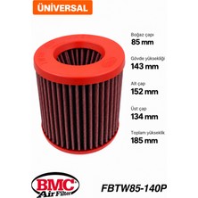 Bmc FBTW85-140P Universal Konik Performans Hava Filtresi 85 mm Boğaz / 143 mm Yükseklik / Plastik Kapak