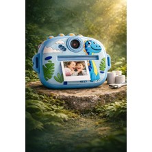 Çocuklar Için Çift Kameralı, Anında Baskı Yapan Mini Fotoğraf Makinesi