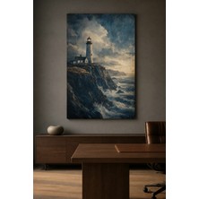 Deniz Feneri — Fırtına Öncesi — 30×40 cm Kanvas Tablo