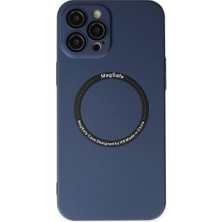 Techroid Apple iPhone 12 Pro Kılıf Jack Magneticsafe Lens Silikon - Lacivert