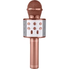 Techroid Karaoke Mikrofonlu Hoparlör - Şarjlı -Bluetooth Rose Gold