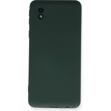 Techroid Samsung Galaxy A01 Core Kılıf Nano Içi Kadife Silikon - Koyu Yeşil