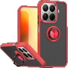 Techroid Xiaomi Mi 15T Pro Montreal Yüzüklü Silikon Kapak - Kırmızı