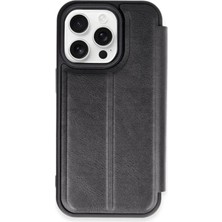 Techroid Apple iPhone 15 Pro Max Kılıf Flip Cover - Siyah