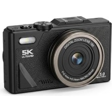 5k Dijital Fotoğraf Makinesi, Auto Focus, 3 Inç Katlanabilir IPS Ekran, Siyah