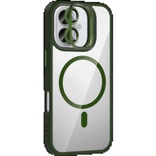 Techroid Joko Apple iPhone 16 Plus Remim Lensli Magsafe Standlı Kapak - Koyu Yeşil