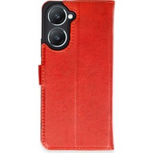 Techroid Vivo Y18 Kılıf Trend S Plus Kapaklı Kılıf - Kırmızı