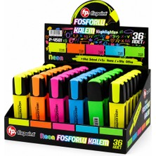 Techroid 36 Adet Neon Fosforlu Kalem - Standlıdır Içinde 12 - Sarı - 6 - Turuncu - 6 - Pembe - 6 - Mavi - 6 - Yeşil