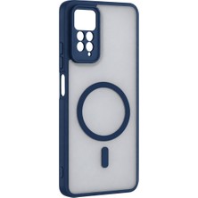 Techroid Xiaomi Redmi Note 11 Pro Loji Magsafe Kapak - Mavi