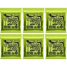 Mythriva Ernie Ball Regular Slinky Nickel Wound Electric Guitar Strings 6 Pack - 10-46 Gauge