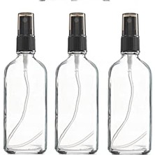 3 Adet 50 ml Doldurulabilir Cam Sprey Parfüm ve Kolonya Şişesi