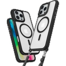 Techroid Apple iPhone 16 Pro Max Kılıf Enka Magsafe Silikon Kılıf - Siyah