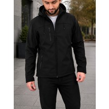 Zeyra Light Erkek Çıkarılabilir Kapüşonlu Içi Polarlı Su ve Rüzgar Geçirmez Softshell Mont