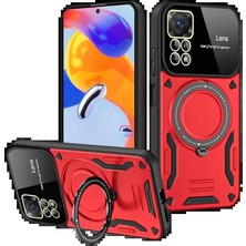 Techroid Realme 11 Pro Plus Joy Lens Standlı Kapak - Kırmızı