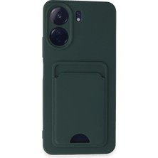 Techroid Xiaomi Redmi 13C Kılıf Kelvin Kartvizitli Silikon - Koyu Yeşil