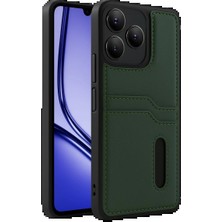Techroid Realme Note 50 4g Kılıf Sara Kartvizitli Deri Kılıf - Koyu Yeşil