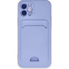 Techroid Apple iPhone 12 Kılıf Kelvin Kartvizitli Silikon - Lila