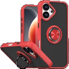 Techroid Apple iPhone 17 Montreal Yüzüklü Silikon Kapak - Kırmızı
