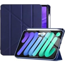Samsung Galaxy Tab S9 Fe; S10 Fe 10.9 Inch ile Uyumlu Kalem Bölmeli Katlanabilir Standlı Akıllı Kapak - Lacivert