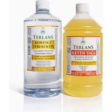 Terlans Kokusuz Terebentin ve Keten Yağı 2X1000 ml Resim Yağı Yağlı Boya Seti Yardımcı Malzemeler