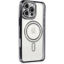 Techroid Apple iPhone 16 Pro Max Kılıf Joke Simli Magneticsafe Kılıf - Gri