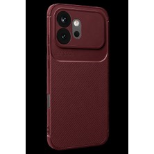 Techroid Huawei Honor 600 Auto Focus Karbon Kapak - Bordo