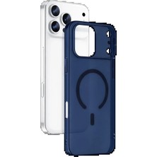 Techroid Apple iPhone 17 Pro Max Combo Sert Şeffaf Magsafe Kapak - Mavi