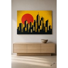 Pop Art Şehir Silüeti — 30×40 cm Kanvas Tablo