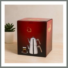 Bezos Mini Çelik Çaydanlık Seti (0.9l + 1.5l) Kendinden Süzgeçli Mmbz