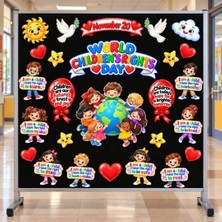 Ti Play Ingilizce Dünya Çocuk Hakları Günü Hazır Fügür Kesim Pano Süsü (World Children's Rıghts Day)
