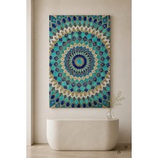 Semerkand Kubbe Deseni — Geometrik Soyutlama — 30×40 cm Kanvas Tablo