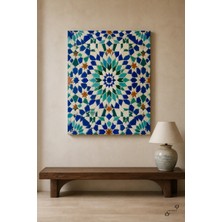 Fas Zellige Mozaik Deseni — Geometrik Soyutlama — 30×40 cm Kanvas Tablo