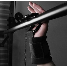 Savur Kancalı Fitness Bileklik / Wristband With Hook Neopren Malzeme ile Siyah Renk