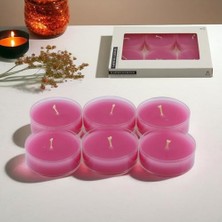 Pembe Kokusuz Kapsül Tealight Mum, 6X35 G; Fitilli Mumluk Mumu