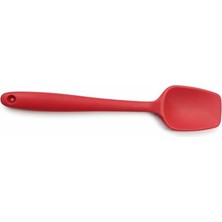 Spatula, Silikon Pişirme - Servis Kaşığı (Pilav Kaşığı/kürek ), Isıya Dayanıklı, Çizmez, Askılı, Tek Parça Tasarım (1, Kırmızı)
