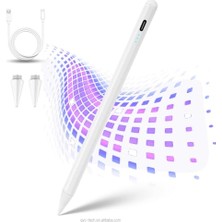Tablet Telefon iPad Yazı Çizim Kalemi + Yedek Uç Universal Pencil Dokunmatik Ekranlar Için Stylus Kalemler, Manyetik Evrensel Ince Noktalı iPad Kalemi Iphone/ipad/samsung/android/tablet (Beyaz)