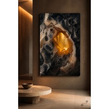 Kehribar Boşluğu — Kristal Soyutlama — 30×40 cm Kanvas Tablo