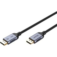 Displayport Kablo V2.1 16K Yüksek Hızlı Görüntü Aktarım Gri 1.5mt