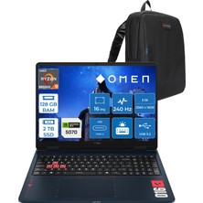 Hp Hyperx Omen Laptop 16-AP1021NT Amd Ryzen™ 9 9955HX 128GB Ddr5 2tb SSD 8GB/RTX5070 16"2.5k (2560 x 1600)240Hz 3ms IPS 500NIT,%100 Srgb Freedos Gaming Bilg. EE15DNEAF39+ZETTAÇANTA