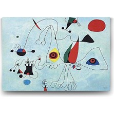 Joan Miro - Women And Birds Tablosu - 100X70 cm