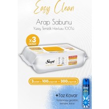 Easy Clean Arap Sabunu Katkılı Yüzey Temizlik Havlusu 100'LÜ x 3 Adet ve Toz Kovar