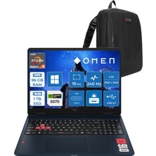 Hp Hyperx Omen Laptop 16-AP1021NT Amd Ryzen™ 9 9955HX 96GB Ddr5 1tb SSD 8GB/RTX5070 16"2.5k (2560 x 1600)240Hz 3ms IPS 500NIT,%100 Srgb WIN11PRO Gaming Bilg. EE15DNEAP33+ZETTAÇANTA