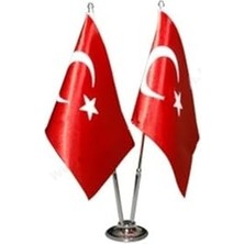 Çiftli (2'li) Masa Bayrak Direği